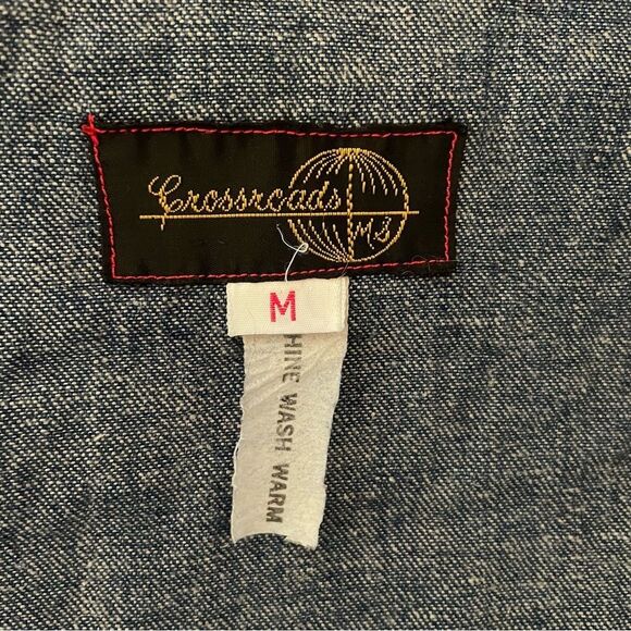 VINTAGE Crossroads MS Mola Embroidered Tie Front Denim Jacket Size Medium - Picture 5 of 6